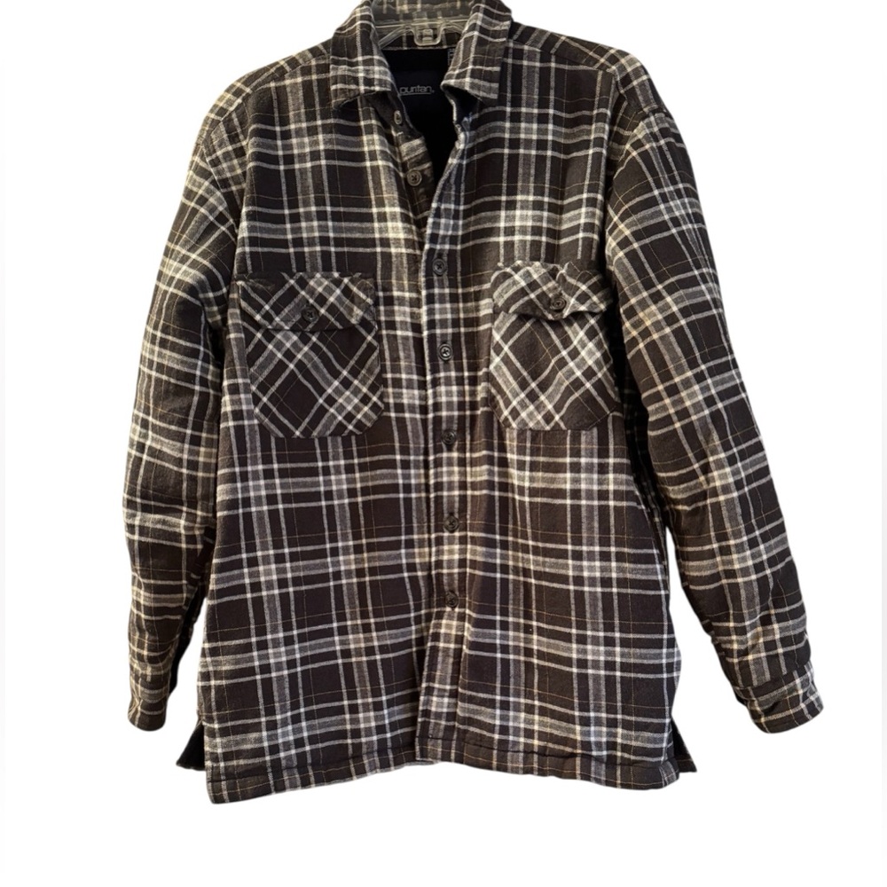 Puritan Black and White Plaid Shirt Jacket